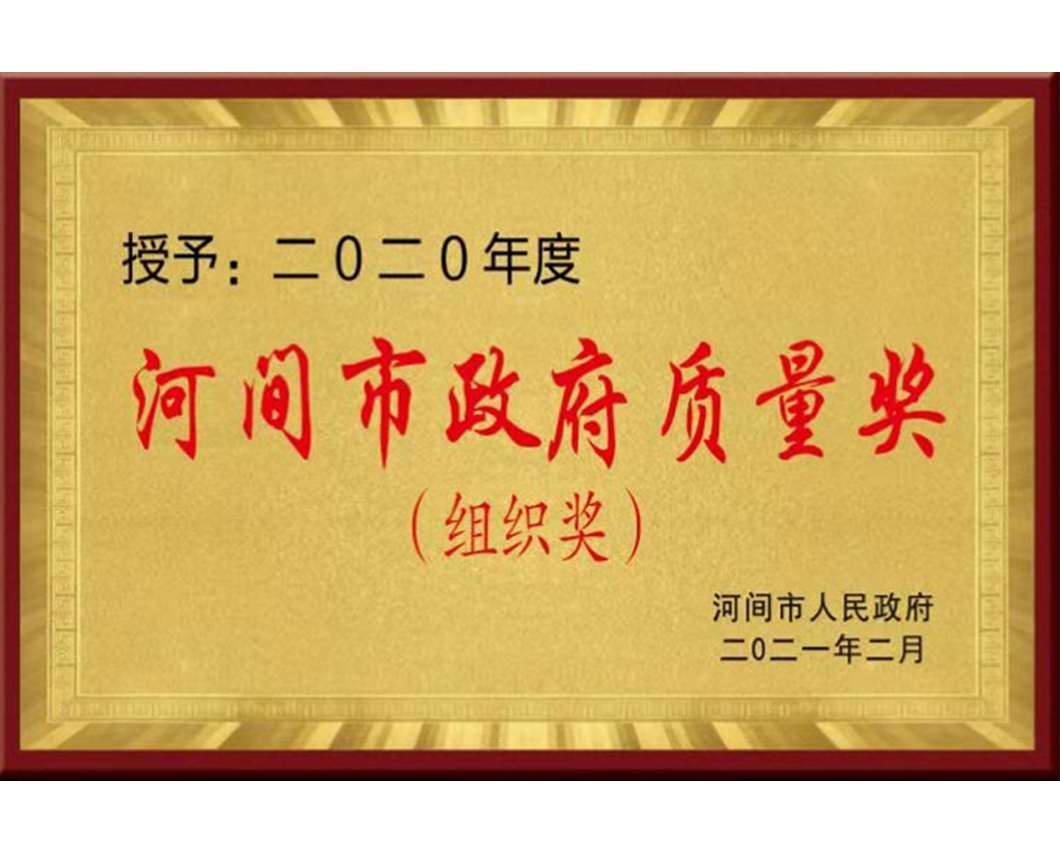 河間(jiān)市(shì)政府質量獎